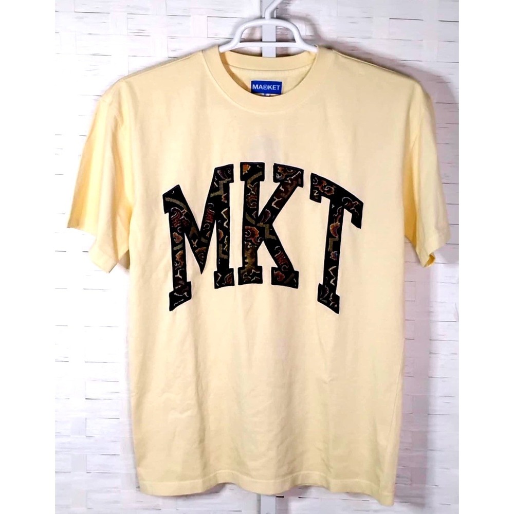 Market Rug Dealer‎ Arc T-Shirt Beige With Tapestry Embroidery Size Medium